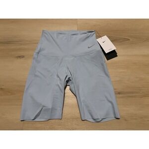 NWT Nike Zenvy High-Rise 8" Light Blue Biker Shorts Dri-FIT Sz Women's XS